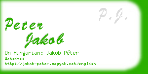 peter jakob business card